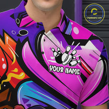 Load image into Gallery viewer, Custom Funny Bear Bowling Men Bowling Shirt Polo &amp; Quarter-Zip Bowling Team Jerseys HNT84