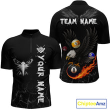 Load image into Gallery viewer, Custom Black Eagle 8 Ball Billiard Shirts for Men Billiard Team Jerseys Polo &amp; 1/4 Zip Shirts NNT52