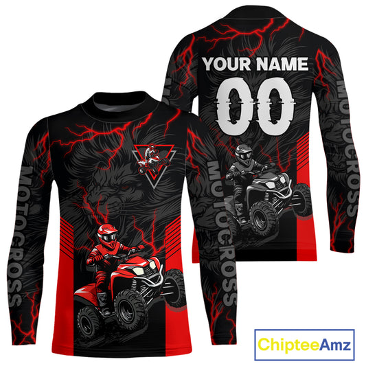 Custom Red Lion ATV Motocross Jersey Racing Shirts Off-Road Jersey Kid Men Women UPF30+ DNT24