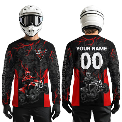 Custom Red Lion ATV Motocross Jersey Racing Shirts Off-Road Jersey Kid Men Women UPF30+ DNT24