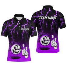 Load image into Gallery viewer, Purple Funny Crazy Bowling Shirt for Men Bowling Jersey Shirts Polo &amp; Quarter- Zip Bowling League HNT17