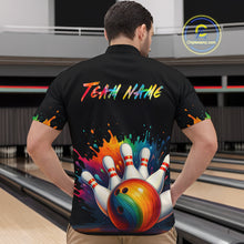 Load image into Gallery viewer, Custom Funny Colorful Bowling Jersey for Men Bowling Uniform Polo &amp; 1/4 Zip Bowling Team Shirts HNT116