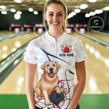 Load image into Gallery viewer, Custom Funny Dog Paw Bowling Women Polo &amp; 1/4 Zip Shirts Bowling Team Jerseys HNT95