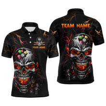 Load image into Gallery viewer, Thunder Skull Billiard Jerseys Men Polo &amp; 1/4 Zip Shirt Skull 8 Ball Pool Billiard NNT03