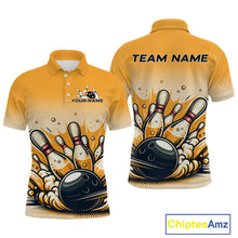 Load image into Gallery viewer, Funny Beer Bowling Jersey for Men Custom Bowling Uniform Polo &amp; 1/4 Zip Team Bowling Shirts HNT118