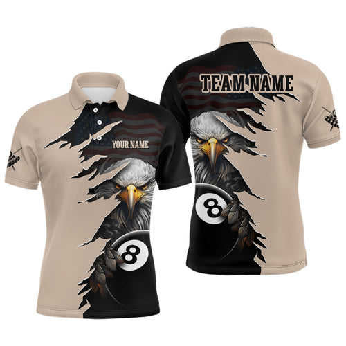 Personalized Funny American Flag Eagle Billiard Jersey for Men Billiard Shirt Billiard Gifts Polo & 1/4 Zip NNT14