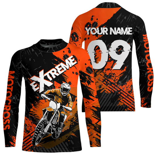 Orange Motocross Jersey Extreme Racing Jersey Kid Adult UPF30+ Custom Youth Motorcycle Shirt DNT85