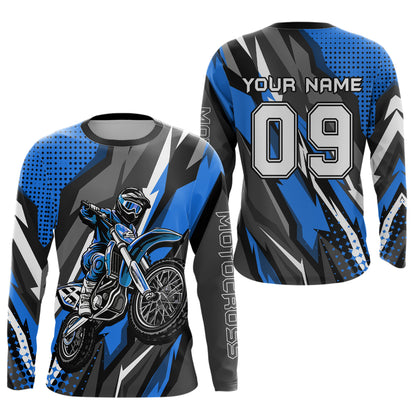 Custom Blue Motocross Racing Jersey Men Women Kid Upf30+ Dirt Bike Shirt Racing Jersey DNT83