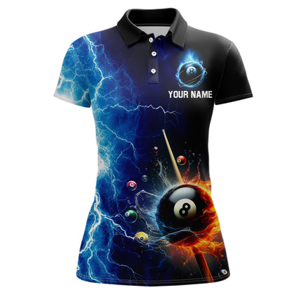 Custom Skull Thunder Billiard Shirts for Women Billiard Team Jerseys Polo & 1/4 Zip Shirts NNT44