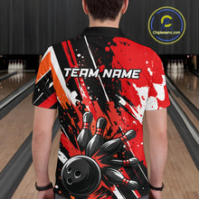 Load image into Gallery viewer, Custom Red Bowling Jersey for Men Bowling Uniform Polo &amp; 1/4 Zip Bowling Team Shirts HNT105
