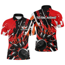 Load image into Gallery viewer, Custom Red Bowling Jersey for Men Bowling Uniform Polo &amp; 1/4 Zip Bowling Team Shirts HNT105