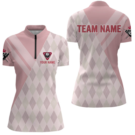 Custom Vintage 8 Ball Billiard Jersey for Women Billiard Team Shirt Billiard Shirt Polo & 1/4 Zip NNT99