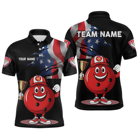 Custom Funny Bowling Jersey for Men Bowling Team Shirts Bowling Uniform Polo & 1/4 Zip HNT159