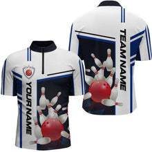 Load image into Gallery viewer, Bowling Jersey for Men Custom Bowling Team Shirts with Name Bowling League Polo &amp; 1/4 Zip HNT30