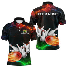 Load image into Gallery viewer, Custom Colorful Lightning Bowling Jersey for Men Bowling Uniform Polo &amp; 1/4 Zip Bowling Team Shirts HNT113