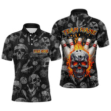 Load image into Gallery viewer, Men Skull Custom Bowling Team Shirts Unisex Bowling Men Short Sleeve Polo &amp; Quarter-Zip HNT42