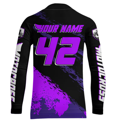 Women Motocross Shirts Kid Adult Purple Motocross MX Off-Road Motocycle Shirt UPF30+ DNT65