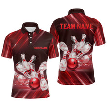 Load image into Gallery viewer, Custom Red Bowling Jersey for Men Bowling Team Shirts Bowling Uniform Polo &amp; 1/4 Zip HNT162