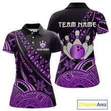 Load image into Gallery viewer, Purple Vintage Bowling Custom Women Bowling Shirt Polo &amp; Quarter-Zip Bowling Team Jerseys HNT69