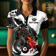 Load image into Gallery viewer, Custom Dragon Flame 8 Ball Billiard Shirts for Men Billiard Team Shirts Polo &amp; 1/4 Zip Shirt NNT82