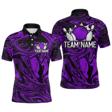 Load image into Gallery viewer, Custom Purple Bowling Men Bowling Shirt Polo &amp; Quarter-Zip Bowling Team Jerseys HNT81