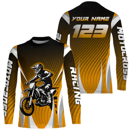 Orange Youth Dirt Bike Jersey Custom Motocross Jersey Men Women Kid Upf30+ Off-Road Jersey DNT75