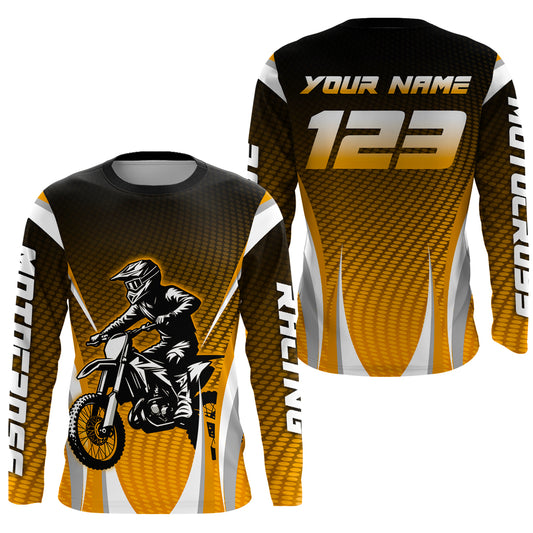 Orange Youth Dirt Bike Jersey Custom Motocross Jersey Men Women Kid Upf30+ Off-Road Jersey DNT75