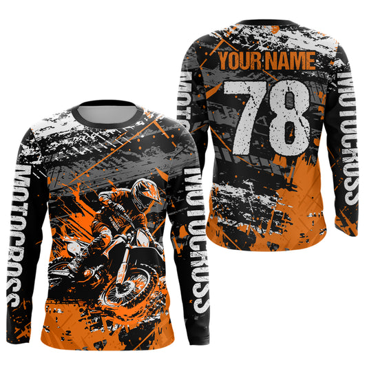 Orange Youth Motorcycle Shirt Motocross Jersey Custom Dirt Bike Jersey Kid Men Women DNT54