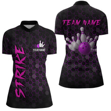 Load image into Gallery viewer, Custom Strike Purple Bowling Women Bowling Shirt Polo &amp; Quarter-Zip Bowling Team Jerseys HNT79