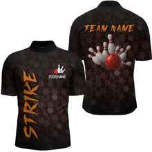 Load image into Gallery viewer, Custom Strike Red Bowling Men Bowling Shirt Polo &amp; Quarter-Zip Bowling Team Jerseys HNT79