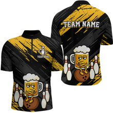 Load image into Gallery viewer, Custom Funny Beer Bowling Jersey for Men Bowling Uniform Polo &amp; 1/4 Zip Bowling Team Shirts HNT107
