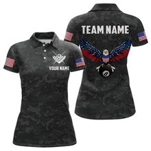 Load image into Gallery viewer, Billiard Shirt for Women US Flag Eagle Billiard Jersey 8 Ball Billiard for Women Team Shirt NNT24
