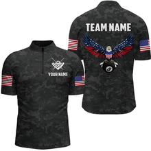 Load image into Gallery viewer, Billiard Shirt for Men US Flag Eagle Billiard Jersey 8 Ball Billiard for Men Team Shirt NNT24