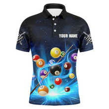 Load image into Gallery viewer, Custom Galaxy 8 Ball Billiard Shirts for Men Billiard Team Shirts Billiard League Polo &amp; 1/4 Zipper NNT85