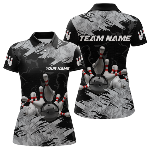 Bowling Shirt Bowling Jersey for Women Custom Bowling Gifts for Women Team with Name Polo & 1/4 Zip HNT16