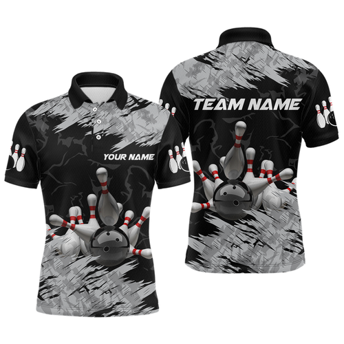 Bowling Shirt Bowling Jersey for Men Custom Bowling Gifts for Men Team with Name Polo & 1/4 Zip HNT16