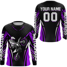 Load image into Gallery viewer, Custom Purple Racing Jersey UPF30+ Youth MX Racing Dirt Bike Off-Road Shirt Biker Girl Women DNT68