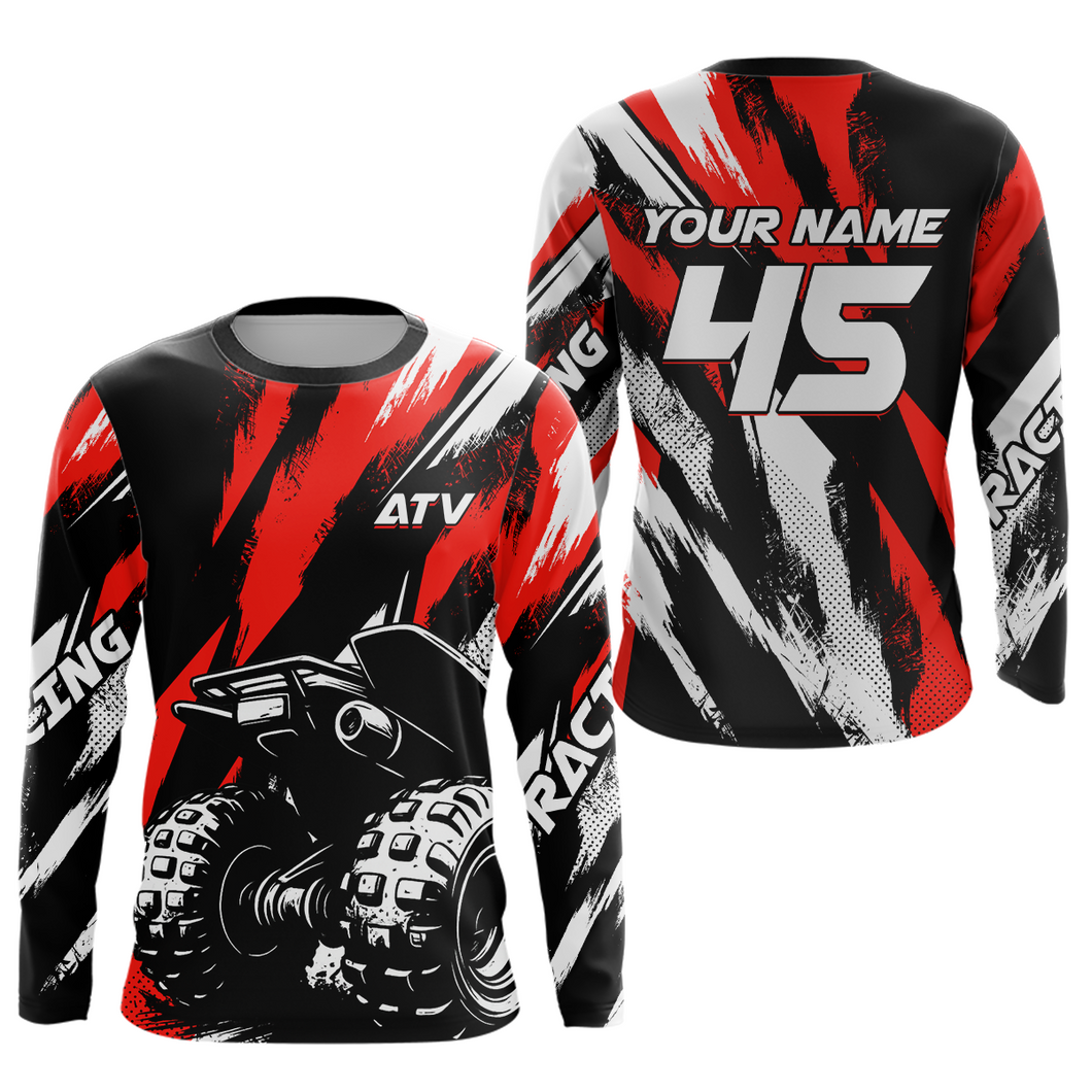 Custom Red ATV Motocross Jersey Racing Shirts UPF30+ Off-Road Jersey Kid Men Women DNT11