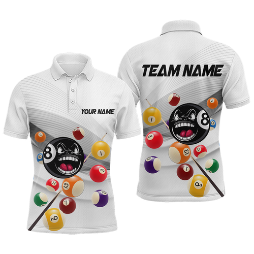 Billiard Jerseys Funny 8 Ball Billiard for Men Team Polo & 1/4 Zip Shirt Billiard Gifts NNT22