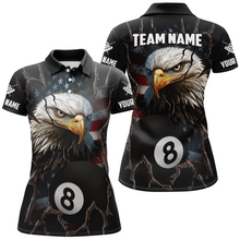 Load image into Gallery viewer, Eagle Billiard Shirt American Flag Billiard Jersey for Women Polo &amp; 1/4 Zip Shirt Team NNT02