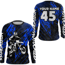 Load image into Gallery viewer, Blue Motocross Racing Jersey UPF30+ MX Racing Dirt Bike Jersey Kid Men Women DNT06