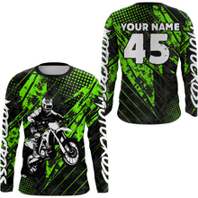 Load image into Gallery viewer, Green Motocross Racing Jersey UPF30+ MX Racing Dirt Bike Jersey Kid Men Women DNT06