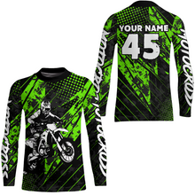 Load image into Gallery viewer, Green Motocross Racing Jersey UPF30+ MX Racing Dirt Bike Jersey Kid Men Women DNT06