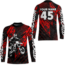 Load image into Gallery viewer, Red Motocross Racing Jersey UPF30+ MX Racing Dirt Bike Jersey Kid Men Women DNT06