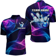 Load image into Gallery viewer, Custom Galaxy Bowling Jersey for Men Polo &amp; 1/4 Zip Bowling Team Shirts Bowling League HNT156