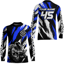 Load image into Gallery viewer, Personalized Blue Motocross Racing Jersey Men Women Kid Upf30+ Dirt Bike Jersey Shirt Racing Jersey DNT03