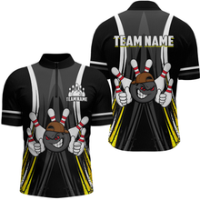 Load image into Gallery viewer, Custom Funny Bowling Men Shirts Bowling Uniform Polo &amp; 1/4 Zip Bowling Team Jerseys HNT101