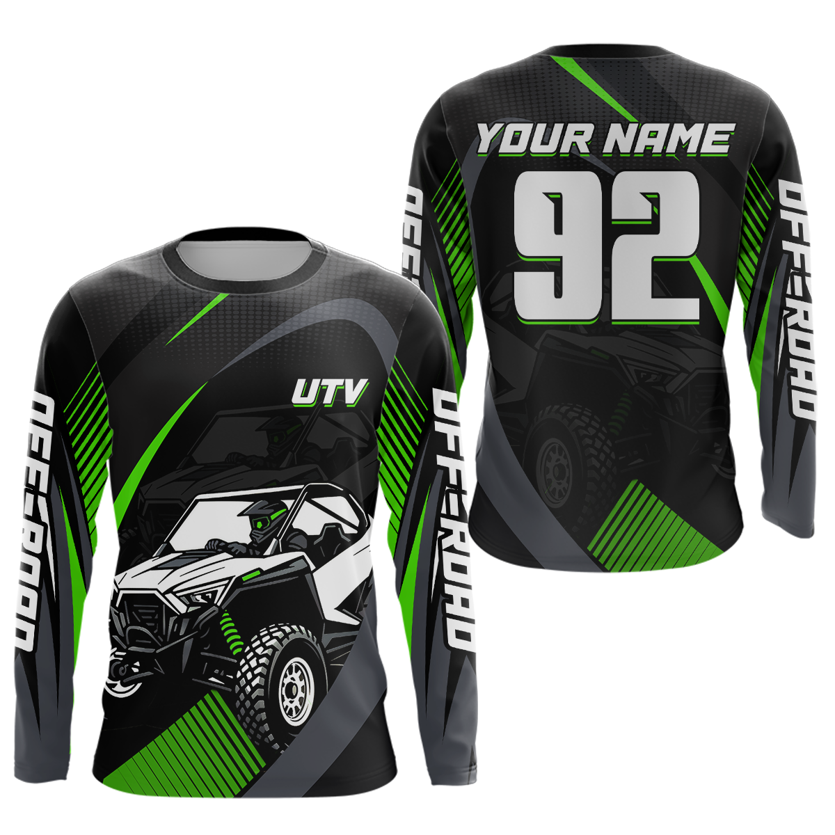 Green UTV Motocross Racing Shirt Kid Men Women Custom UTV Off-Road Shirts UPF30+ DNT27