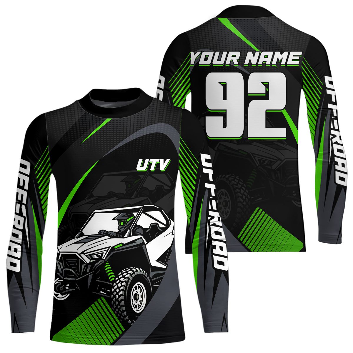 Green UTV Motocross Racing Shirt Kid Men Women Custom UTV Off-Road Shirts UPF30+ DNT27