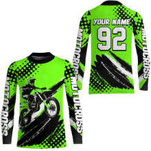 Load image into Gallery viewer, Personalized Green Racing Jersey Motocross for Men Women Kid Upf30+ Youth Off-Road Racing Jersey DNT02